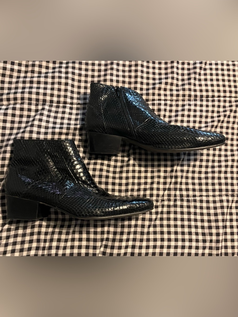 Giorgio Brutini Black Genuine Snake Skin Ankle Boots/shoes Size 11